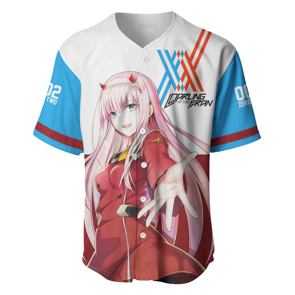 002 Zero Two Strelitzia Baseball Jersey Anime Style TS04 - The Mazicc - S - Multicolor -