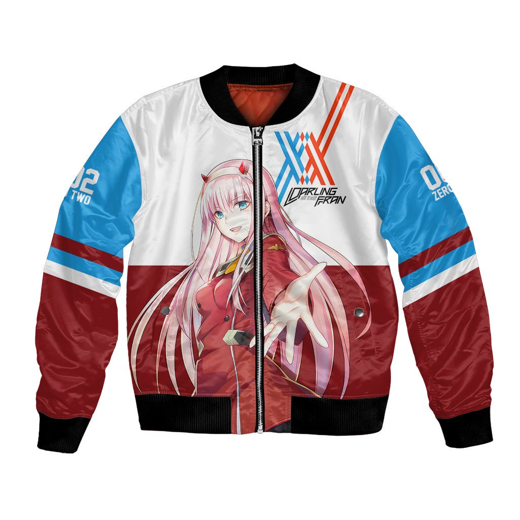 002 Zero Two Strelitzia Bomber Jacket Anime Style TS04 - The Mazicc - Unisex - S - Multicolor