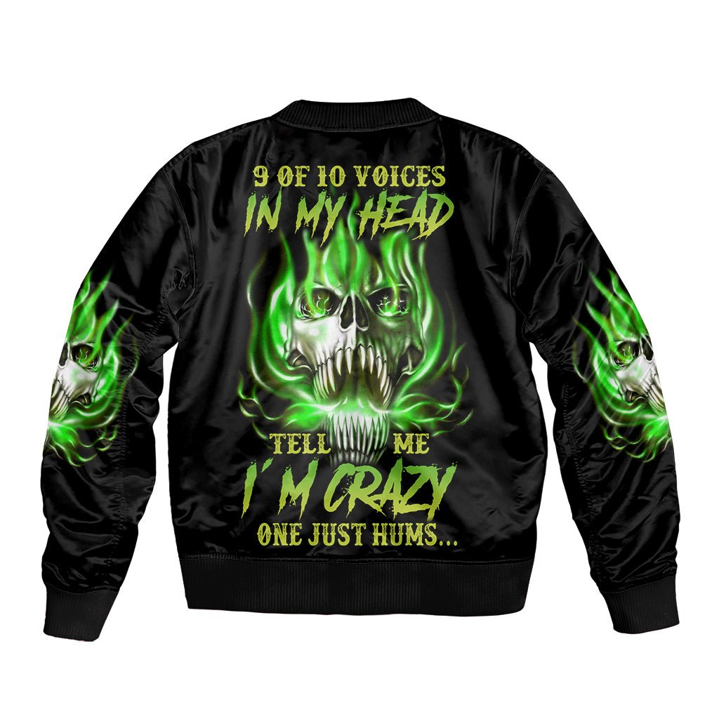 9 Of 10 Voices In My Head Fire Skull Bomber Jacket TS04 - The Mazicc - Unisex - S - Multicolor