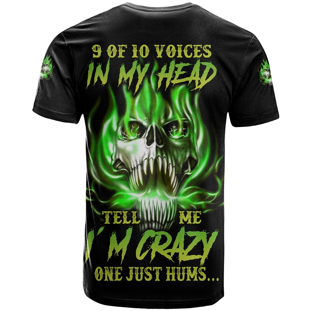 9 Of 10 Voices In My Head Fire Skull T Shirt TS04 - The Mazicc - Adult - S - Multicolor