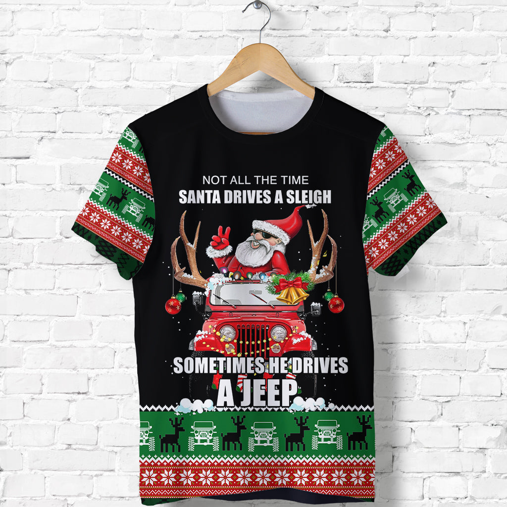 T Shirt - Santa Claus Drive A JEEP