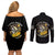 A Little Sunshine A Little Savage Skull Couples Matching Off Shoulder Short Dress and Long Sleeve Button Shirt TS04 - The Mazicc - S - S - Multicolor