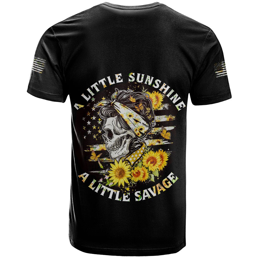 A Little Sunshine A Little Savage Skull T Shirt TS04 - The Mazicc - Adult - S - Multicolor