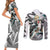 Aigis Persona Couples Matching Short Sleeve Bodycon Dress and Long Sleeve Button Shirt Anime Mix Polygon Cyber Style TS04 - The Mazicc - S - S - Multicolor