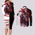 Akame - Akame ga Kill Couples Matching Long Sleeve Bodycon Dress and Long Sleeve Button Shirt Anime Mix Grunge Blood Style TS04 - The Mazicc - S - S - Black/White