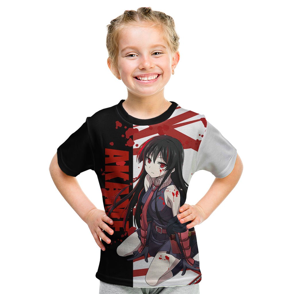 Akame - Akame ga Kill Kid T Shirt Anime Mix Grunge Blood Style TS04 - The Mazicc - Toddler 2/Size 00 - Black/White -