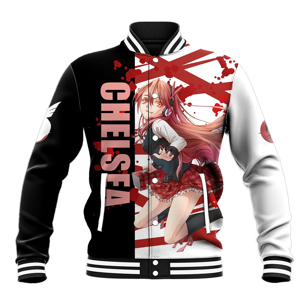 Akame Chelsea Anime Baseball Jacket Akame ga Kill TS04 - The Mazicc - Unisex - S - Black/White