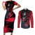 Akatsuki Itachi Couples Matching Short Sleeve Bodycon Dress and Long Sleeve Button Shirt Naruto TS04 - The Mazicc - S - S - Black/Red