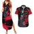 Akatsuki Itachi Couples Matching Summer Maxi Dress and Hawaiian Shirt Naruto TS04 - The Mazicc - S - S - Black/Red