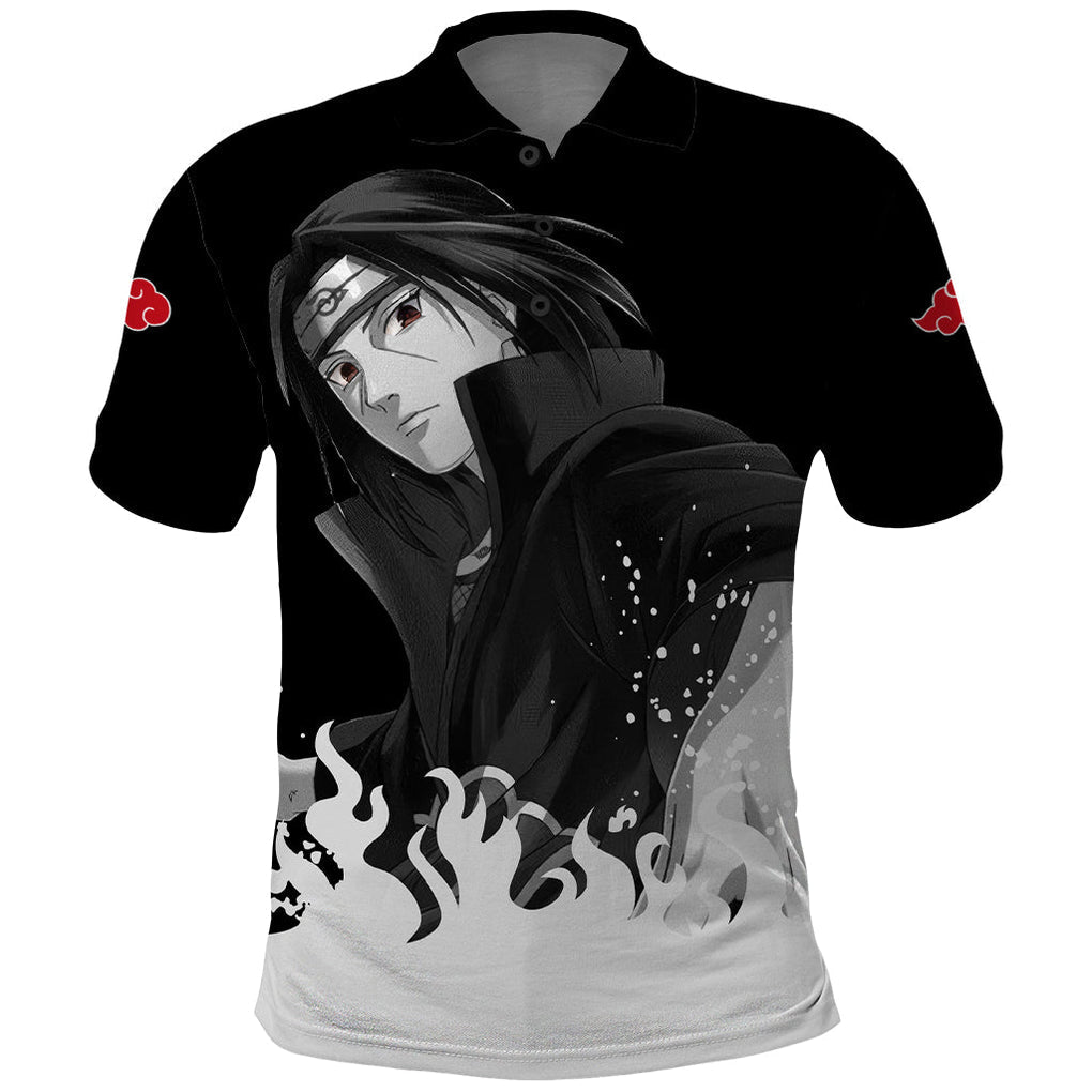 Akatsuki Itachi Uchiha Akatsuki Itachi Uchiha Polo Shirt TS04 - The Mazicc - Adult - S - Black