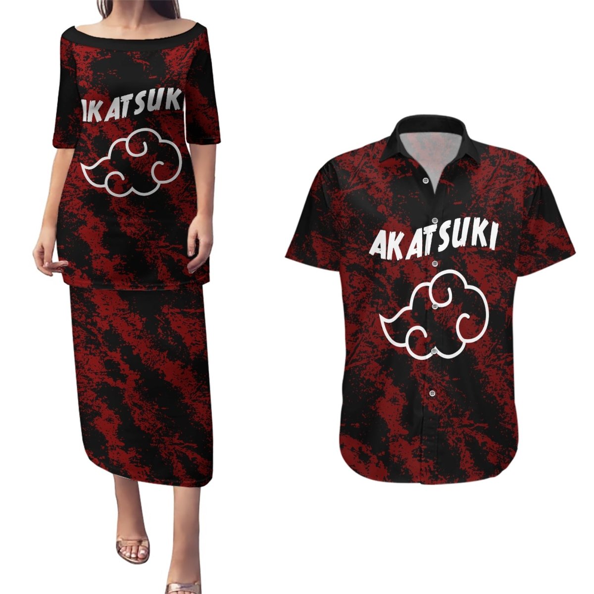 Akatsuki Madara Uchiha Couples Matching Puletasi and Hawaiian Shirt TS04 - The Mazicc - S - S - Multicolor