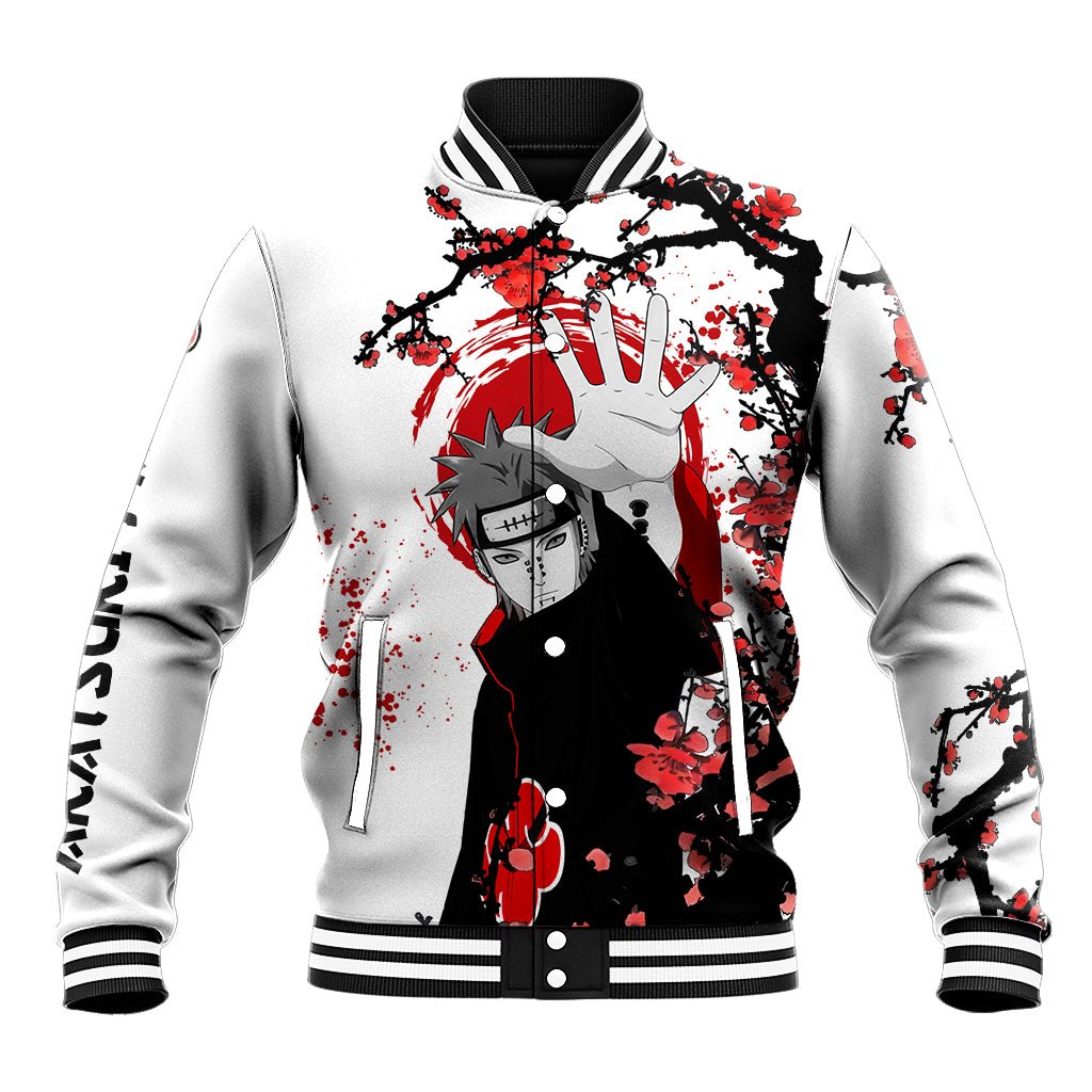 Akatsuki Pain - Anime Japan Styles Baseball Jacket TS04 - The Mazicc - Unisex - S - White