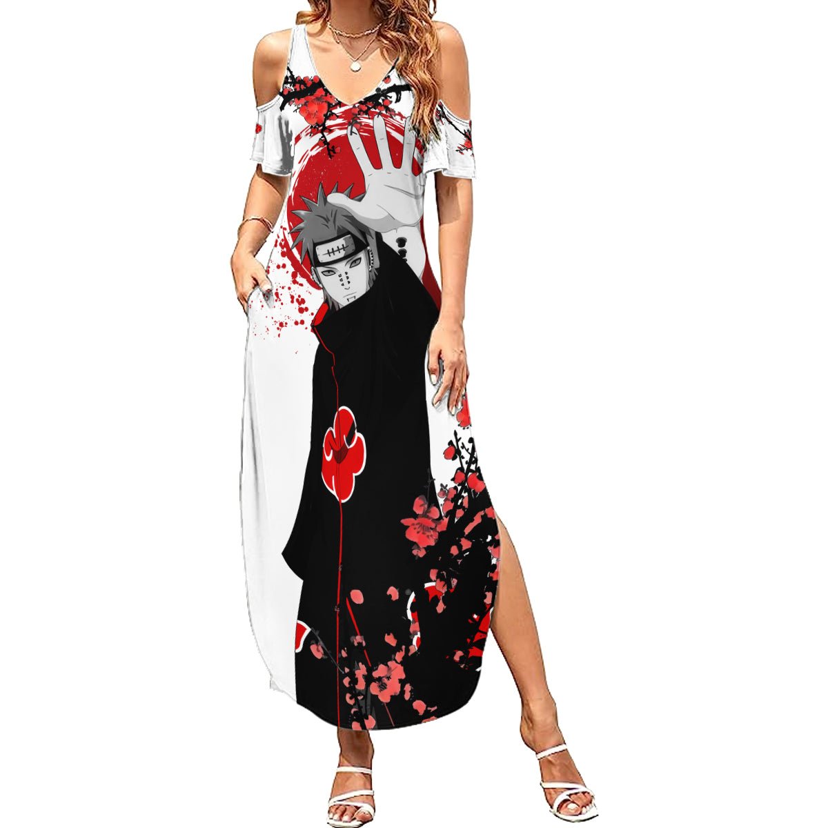 Akatsuki Pain - Anime Japan Styles Summer Maxi Dress TS04 - The Mazicc - Women - S - White