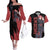 Akatsuki Sasori Couples Matching Off The Shoulder Long Sleeve Dress and Hawaiian Shirt Naruto TS04 - The Mazicc - S - S - Black/Red