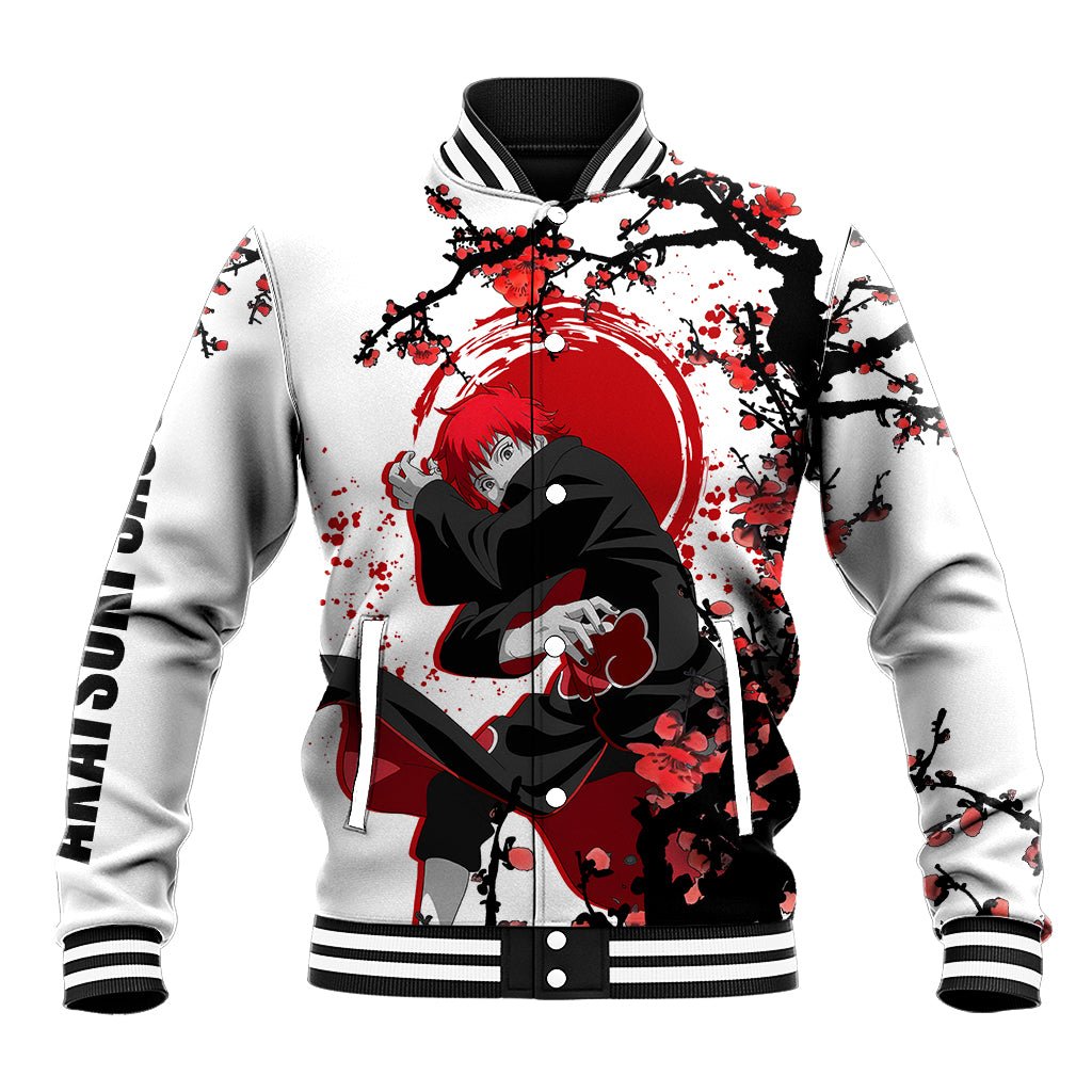 Akatsuki Sasori - Japan Style Anime Baseball Jacket TS04 - The Mazicc - Unisex - S - White