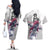 Akaza Couples Matching Off The Shoulder Long Sleeve Dress and Hawaiian Shirt Demon Slayer TS04 - The Mazicc - S - S - White