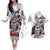 Akaza Couples Matching Off The Shoulder Long Sleeve Dress and Hawaiian Shirt Demon Slayer TS04 - The Mazicc - S - S - White