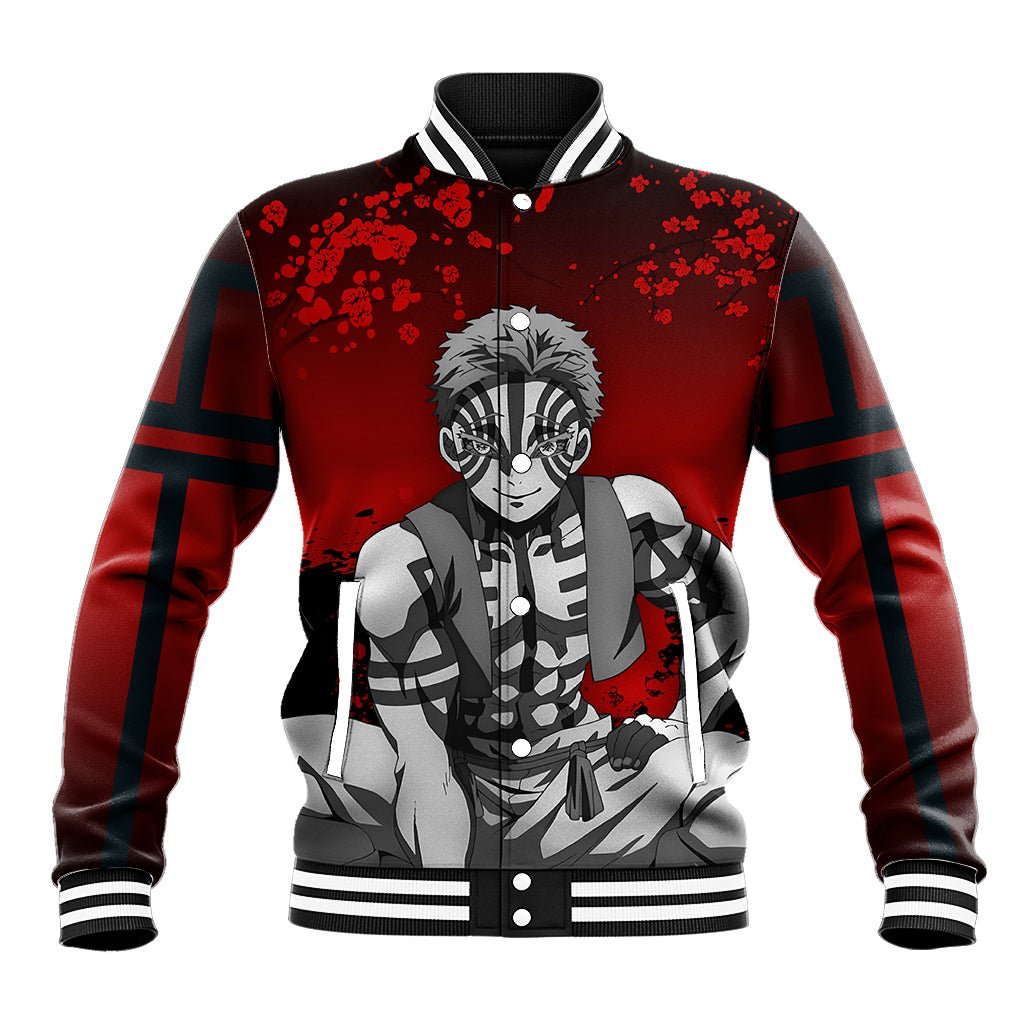 Akaza Demon Slayer Baseball Jacket Japan Art TS04 - The Mazicc - Unisex - S - Red