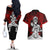 Akaza Demon Slayer Couples Matching Off The Shoulder Long Sleeve Dress and Hawaiian Shirt Japan Art TS04 - The Mazicc - S - S - Red