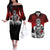 Akaza Demon Slayer Couples Matching Off The Shoulder Long Sleeve Dress and Hawaiian Shirt Japan Art TS04 - The Mazicc - S - S - Red