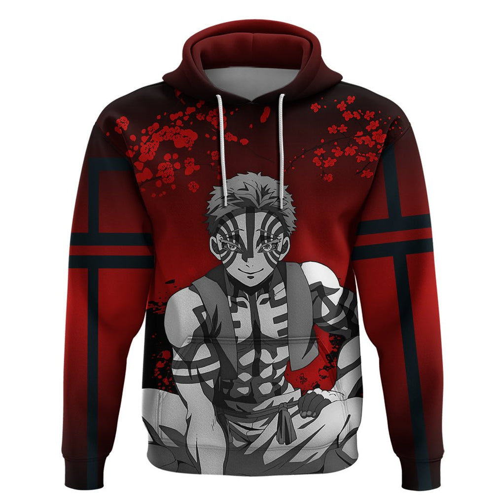 Akaza Demon Slayer Hoodie Japan Art TS04 - The Mazicc - Pullover Hoodie - S - Red