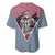 Akaza - Demons Layer Baseball Jersey Anime Mix Japan Pattern Style TS04 - The Mazicc - S - Gray/Red -