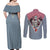 Akaza - Demons Layer Couples Matching Off Shoulder Maxi Dress and Long Sleeve Button Shirt Anime Mix Japan Pattern Style TS04 - The Mazicc - S - S - Gray/Red