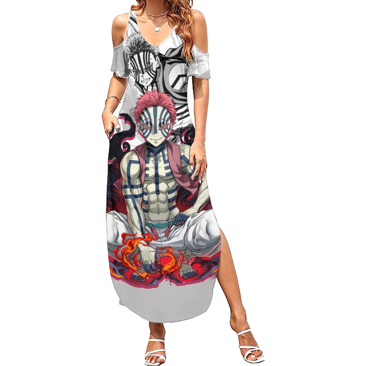 Akaza Summer Maxi Dress Demon Slayer TS04 - The Mazicc - Women - S - White