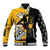 Albarn Maka Soul Eater Baseball Jacket Anime Art Mix With Skull Pattern Style TS04 - The Mazicc - Unisex - S - Black/Yellow