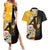 Albarn Maka Soul Eater Couples Matching Summer Maxi Dress and Hawaiian Shirt Anime Art Mix With Skull Pattern Style TS04 - The Mazicc - S - S - Black/Yellow