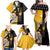 Albarn Maka Soul Eater Family Matching Off Shoulder Maxi Dress and Hawaiian Shirt Anime Art Mix With Skull Pattern Style TS04 - The Mazicc - Dad's Shirt - Short Sleeve - S - Black/Yellow