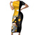 Albarn Maka Soul Eater Family Matching Short Sleeve Bodycon Dress and Hawaiian Shirt Anime Art Mix With Skull Pattern Style TS04 - The Mazicc - Mom's Dress - S - Black/Yellow