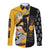 Albarn Maka Soul Eater Long Sleeve Button Shirt Anime Art Mix With Skull Pattern Style TS04 - The Mazicc - Unisex - S - Black/Yellow