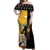 Albarn Maka Soul Eater Off Shoulder Maxi Dress Anime Art Mix With Skull Pattern Style TS04 - The Mazicc - Women - S - Black/Yellow