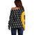 Albarn Maka Soul Eater Off Shoulder Sweater Anime Art Mix With Skull Pattern Style TS04 - The Mazicc - Women - 2XS - Black/Yellow