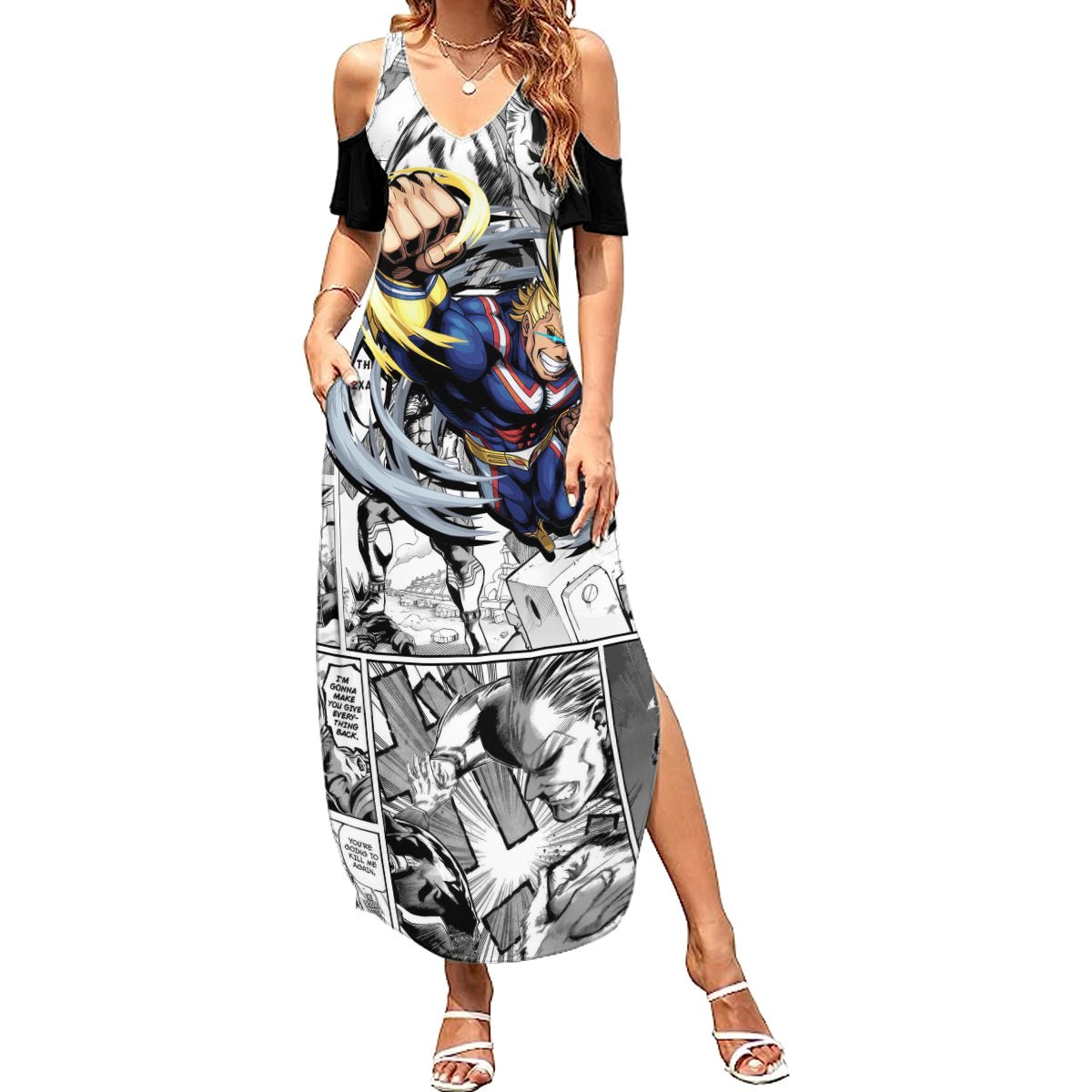 All Might Summer Maxi Dress Manga Style TS04 - The Mazicc - Women - S - Multicolor