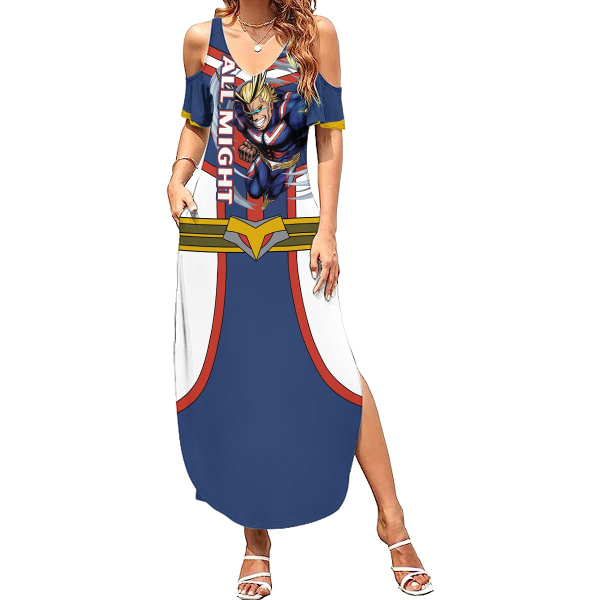 All Might Summer Maxi Dress My Hero Academia TS04 - The Mazicc - Women - S - Multicolor