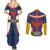 All Might Uniform Couples Matching Summer Maxi Dress and Long Sleeve Button Shirt My Hero Academia TS04 - The Mazicc - S - S - Multicolor