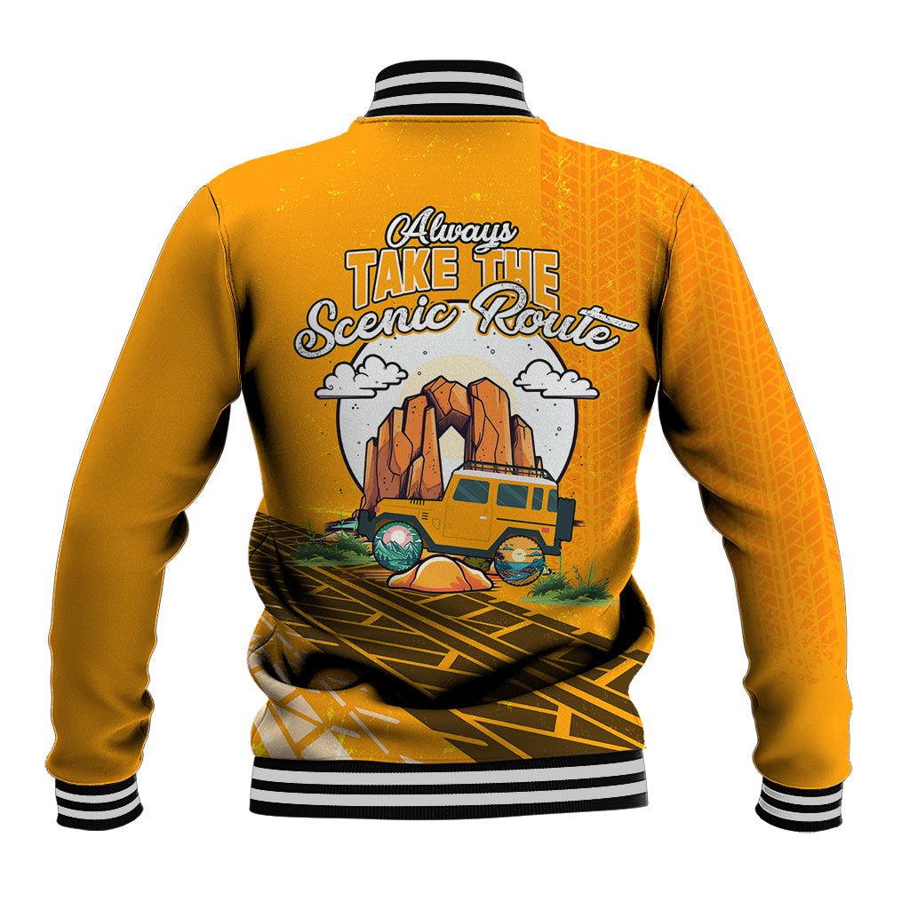 Always Take The Scenic Route Jeep Baseball Jacket TS07 - The Mazicc - Unisex - S - Orange