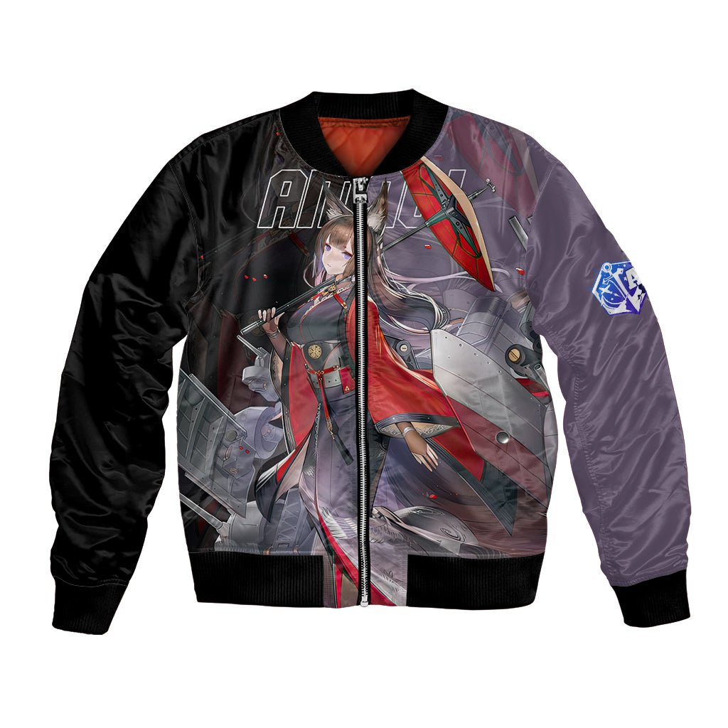 Amagi - Azur Lane Bomber Jacket Anime Game Style TS04 - The Mazicc - Unisex - S - Black/Purple