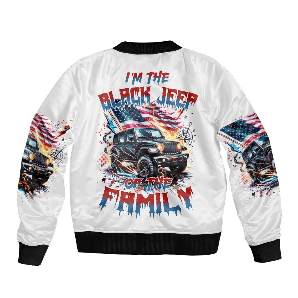 America Jeep Bomber Jacket I'm The Black Jeep Of The Family DT01 - The Mazicc - Unisex - S - White