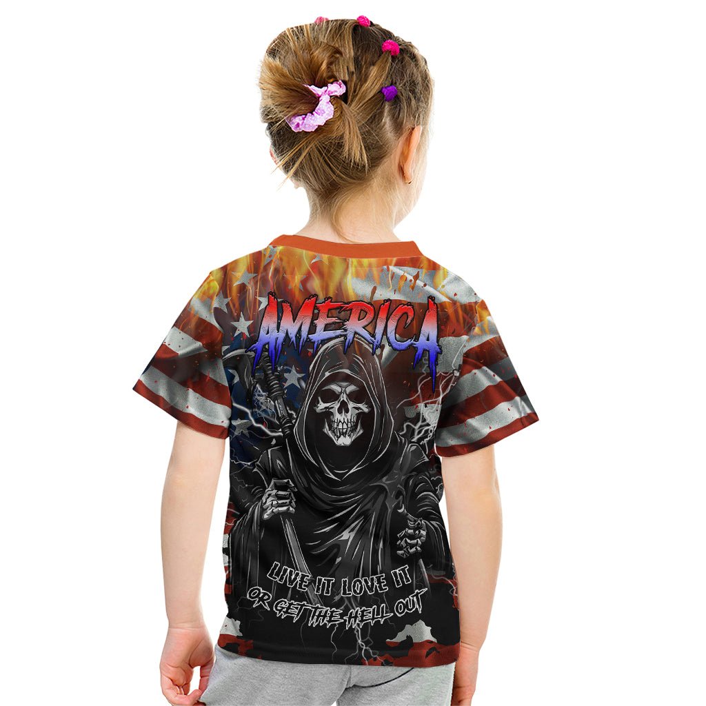 America Live It Love it Or Get the Hell Out Kid T Shirt TS04 - The Mazicc - Toddler 2/Size 00 - Multicolor -