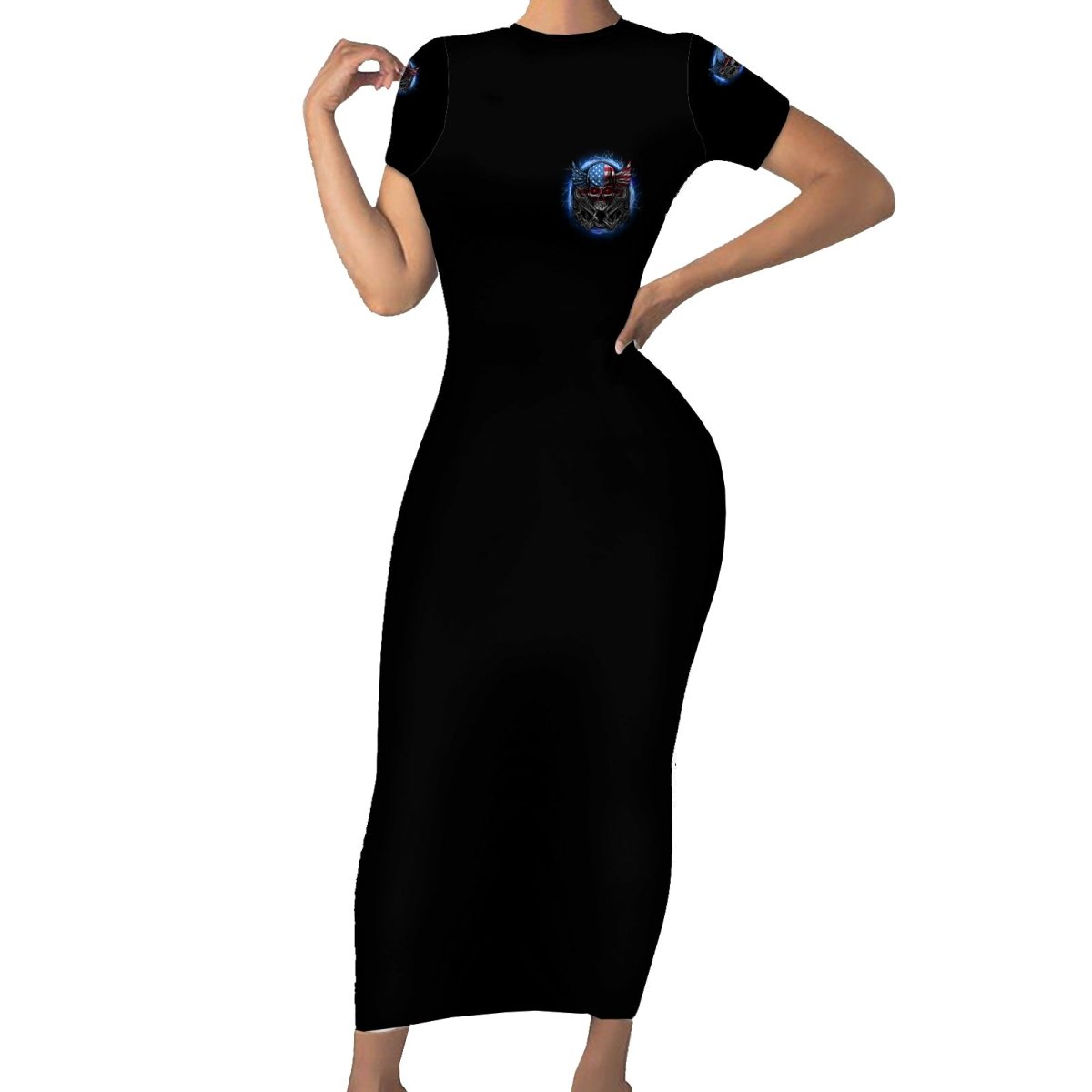 America Live It Love It Or Get The Hell Out Short Sleeve Bodycon Dress TS04 - The Mazicc - Long Dress - S - Multicolor