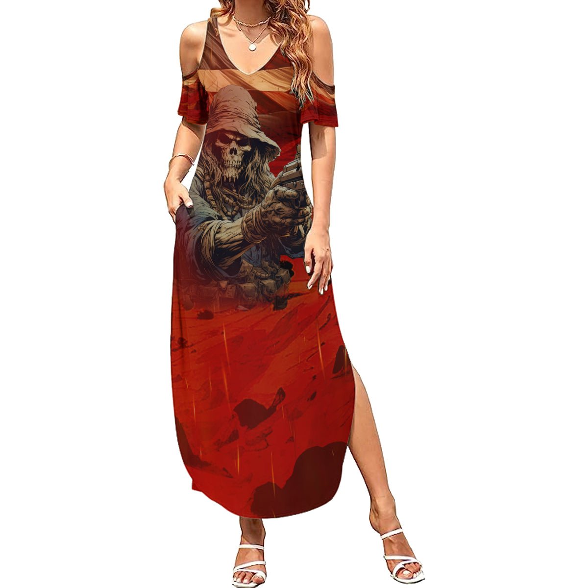 America Live It - Love It Or Get The Hell Out Summer Maxi Dress TS04 - The Mazicc - Women - S - Multicolor