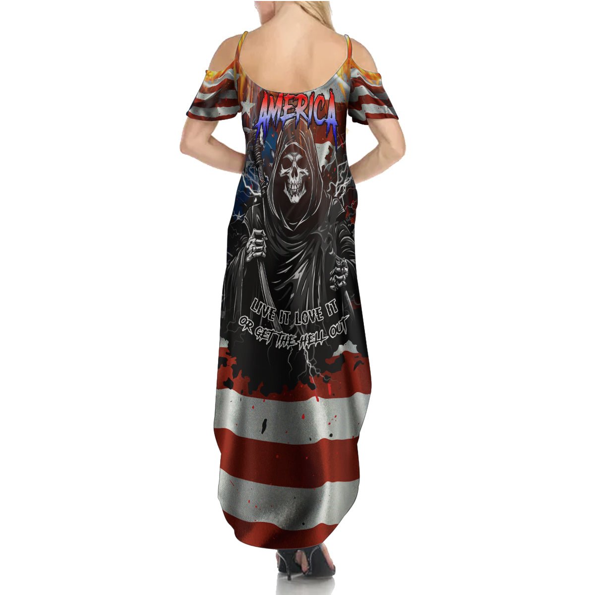 America Live It Love it Or Get the Hell Out Summer Maxi Dress TS04 - The Mazicc - Women - S - Multicolor