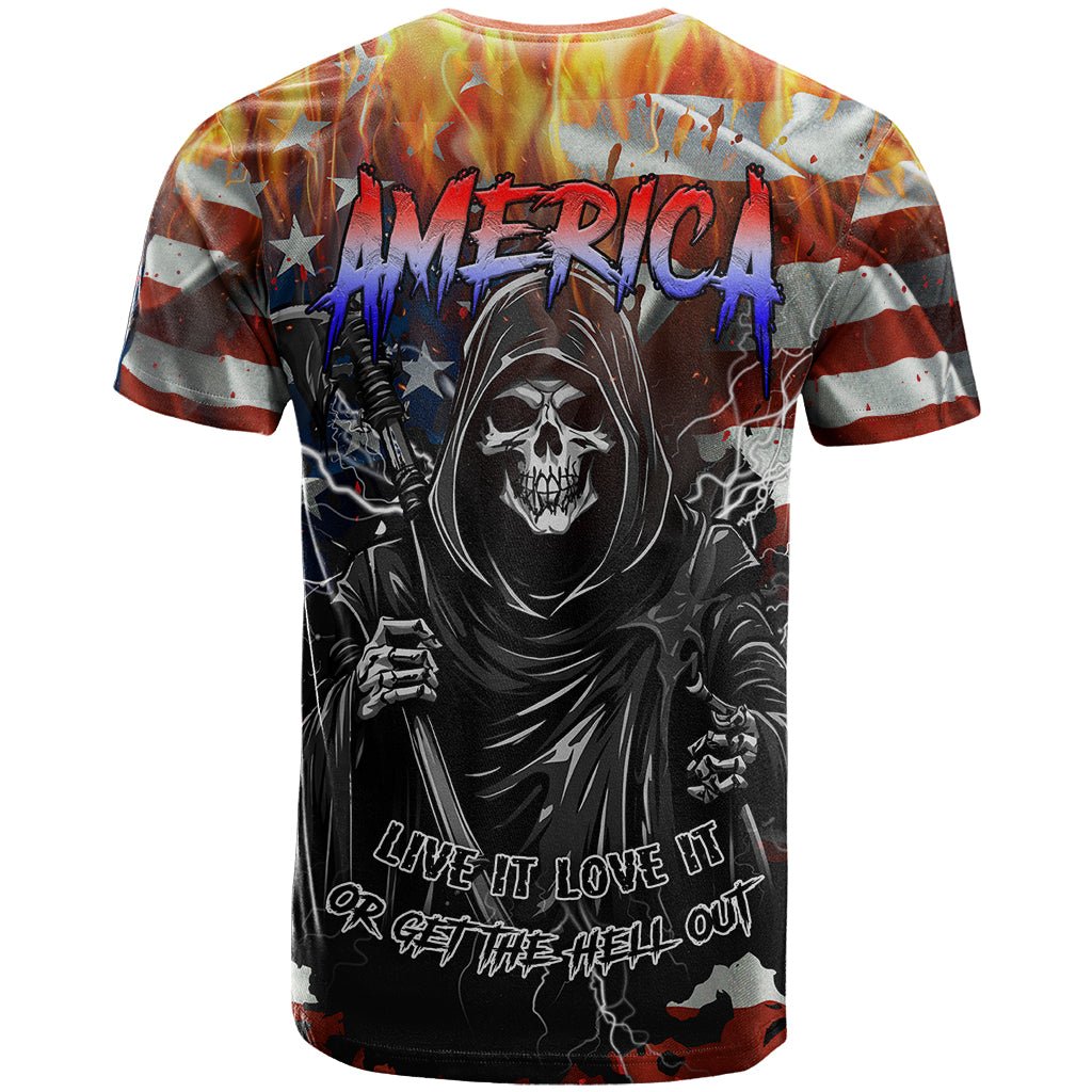 America Live It Love it Or Get the Hell Out T Shirt TS04 - The Mazicc - Adult - S - Multicolor