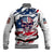 American Flag Skull Baseball Jacket DT02 - The Mazicc - Unisex - S - White