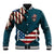 American Flag Skull Baseball Jacket I'm an American I Have The Right To Bear Arms Your Approval Is Not Required TS04 - The Mazicc - Unisex - S - Dark Cyan