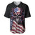 American Flag Skull Baseball Jersey Sorry If My Patriotism Offends You Trust Me TS04 - The Mazicc - S - Black Grunge -