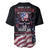 American Flag Skull Baseball Jersey Sorry If My Patriotism Offends You Trust Me TS04 - The Mazicc - S - Black Grunge -